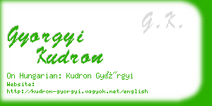 gyorgyi kudron business card